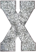 Load image into Gallery viewer, 20&quot; Metal Letter X Wall Décor, Silver with Rusted Edges, Galvanized Wall Mountable Decoration for Country, Mid-Century, or Farmhouse Theme
