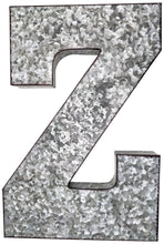 Load image into Gallery viewer, 20&quot; Metal Letter Z Wall Décor, Silver with Rusted Edges, Galvanized Wall Mountable Decoration for Country, Mid-Century, or Farmhouse Theme
