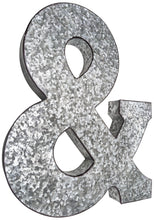 Load image into Gallery viewer, 20&quot; Metal &amp; (and / ampersand) Symbol Wall Décor, Silver with Rusted Edges, Galvanized Wall Mountable Decoration for Country, Mid-Century, or Farmhouse Theme
