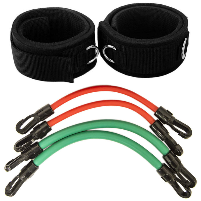 Latex Resistance Bands with Tube Straps - Leg and Abdomen Workout Exercise