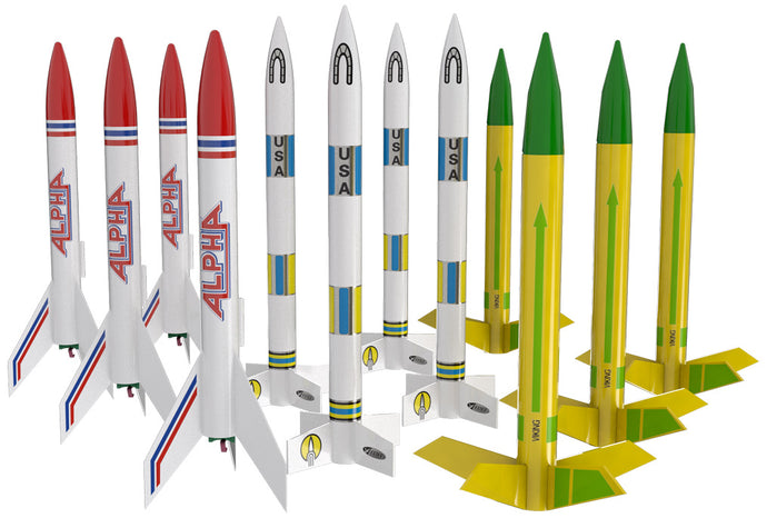 Estes 1753 AVG Rocket Bulk Pack, Includes 12 Model Rocket Kits (8 Intermediate and 4 Beginner Skill Level)