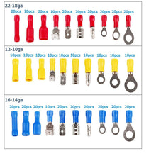 Load image into Gallery viewer, 480 Piece Electrical Terminal Assortment - Includes Convenient Case - Electrical Wiring Wire Terminal Crimp Connector Kit Butt Spade Set
