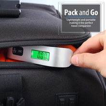 Load image into Gallery viewer, Electronic Backlit Luggage Scale with 110lb (50kg) Capacity and .02lb (10g) Graduation, Thermometer - (Battery Included)
