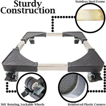 Load image into Gallery viewer, Adjustable Appliance Rolling Cart Dolly with Lockable Wheels, Supports 1,100 Pounds, Adjusts from 19.3&quot; to 24.5&quot;, Keeps Objects about 4.5 Inches from the Ground
