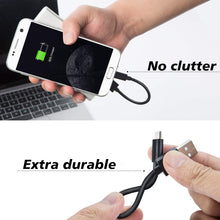 Load image into Gallery viewer, 10 Pack 6 Inch MicroUSB Cable, Short USB to Micro USB, High-Speed A Male to Micro B, Black Color, Suitable for External Charger Power Bank, TV Stick, and Other Devices, Black
