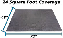 Load image into Gallery viewer, Interlocking Foam Tiles Thick Exercise Mat - Soft Supportive Cushion for Exercising or Gym Equipment Floor Protection, Non-Skid Texture
