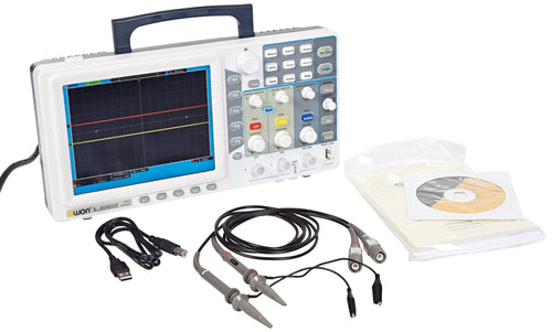 30 MHz, two-channel digital oscilloscope for electronics applications such as product design and debugging, repair and servicing, and electrical engineering education | Maximum real-time sample rate of 125 MS/s per channel and record length of 10 kpts per channel for acquiring detailed waveforms | Advanced triggers allow isolation of specific signals and a trigger hold-off function stabilizes triggering on complex waveforms | Four math functions plus FFT and 20 automatic measurements for analyzi