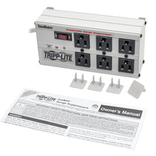 Load image into Gallery viewer, TRIPP LITE CH-9101012-NATripp Lite Isobar 6 Outlet Surge Protector Power Strip, 6ft. Cord with Right Angle Plug, 3300 Joules, Metal, 50K Insurance &amp; (IBAR6-6D)
