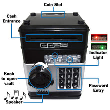 Load image into Gallery viewer, Cash Vault for Kids - Password Protect Your Bills and Coins - Bank Safe Features Sound Effects, Lights, and Music
