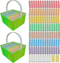 Load image into Gallery viewer, 108 Jumbo Sidewalk Chalk Sticks with 2 Sponge Erasers and 2 Storage Boxes
