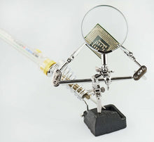 Load image into Gallery viewer, SE Helping Hand with Soldering Iron Holder and Magnifier, 4x Magnification - MZ109
