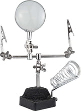 Load image into Gallery viewer, SE Helping Hand with Soldering Iron Holder and Magnifier, 4x Magnification (MZ109)
