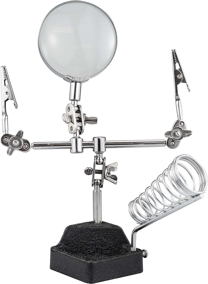 SE Helping Hand with Soldering Iron Holder and Magnifier, 4x Magnification (MZ109)