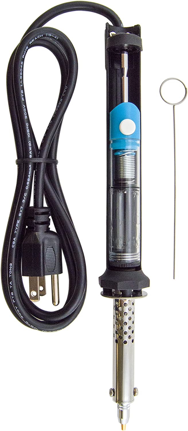 30W Electric Desoldering Tool with Long Life Tip and 5 Foot Power Cord - UL Listed