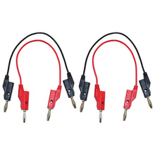 Load image into Gallery viewer, 2 Pack of Red and Black Banana to Banana Test Lead Sets - 18 Gauge, 12&quot; Length
