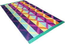 Load image into Gallery viewer, Friends &amp; Home Diamond Trellis Velour Beach Towel (100% Cotton, 34" x 63", GSM 400)
