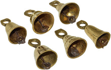 Load image into Gallery viewer, 6 Assorted Mini Brass Bells with Loops for Hanging, Functional Decoration for Crafting, Door Chime, Wedding Chimes, Gold Color by SciencePurchase
