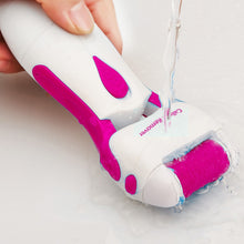 Load image into Gallery viewer, Portable Electric Callus Remover - Dead, Cracked, Dry Skin Shaver - Battery Operated - Water Resistant - Includes 2 rollers (coarse and extra-coarse)
