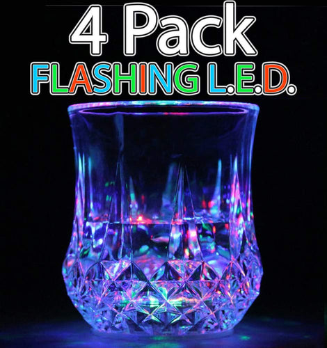 Liquid Activated! Just add liquid to activate the flashing LEDs. The lights turn off when the cups are empty. | When activated, the LEDs flicker, change color, and glow in a beautiful alternating sequence | Great for parties, bars, nightclubs or discos! These cups are certain to impress and entertain! | Made of durable acrylic plastic in a classy, old-fashioned crystal design | Batteries are included and replaceable - Two CR2025 lithium batteries are pre-installed in the bottom of each cup. Repl