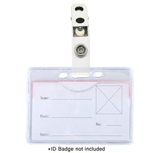 Load image into Gallery viewer, 100 Pack Metal ID Card Badge Clips with Snap-to-Close PVC Straps for 5/8&quot; Slots

