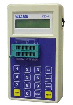 This unit will readily test TTL, CMOS series ICs | Can Identify unknown part numbers | Display: 16 characters in 1 line LCD | Supports the following: TTL Series: 7400 CMOS Series: CD4000, CD4500 | Test Pins: 14 to 24 pins
