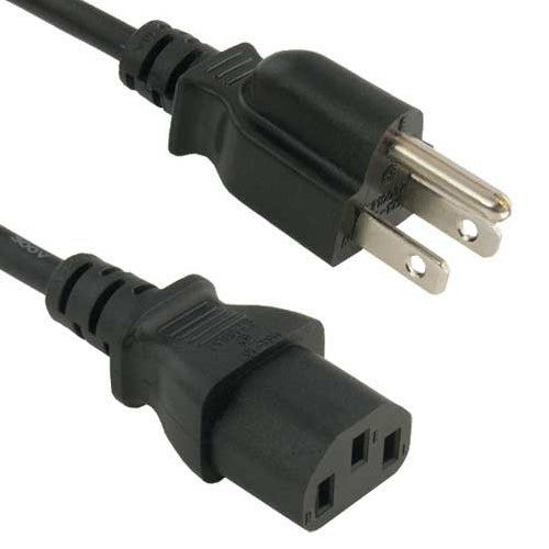 Works with most PCs, monitors, pro-audio, scanners, printers, and other devices that have a 3-pin (C14) connector | Connects to US AC wall outlets (3 prong plug) | 6 Feet long | 18 Gauge thickness | Color: Black