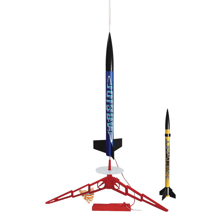 Estes 1475 Solar Scouts Flying Model Rocket Launch Set, Includes 2 Beginner Skill Level Kits, Launch Controller, and Launch Pad