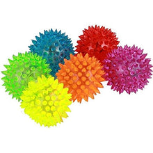 Load image into Gallery viewer, Light-up Flashing LED Spiky Squeaky Balls, Blinking Party Toys, 6 Pack - Colors May Vary (NOT FOR PETS, DO NOT GIVE TO YOUR PET)
