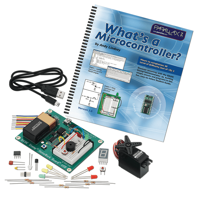 Parallax BASIC Stamp Activity Kit – USB, Text v3.0 (90005)