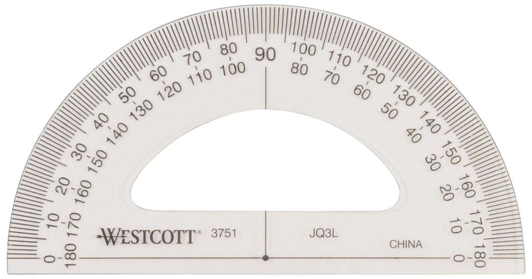Westcott Clear Protractor, 3½