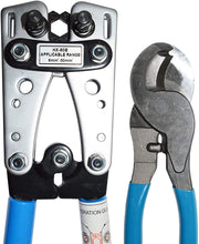 Load image into Gallery viewer, Battery Cable Lug Wire Crimper and Cable Cutter for 0, 1, 2, 4, 6, 8, 10 AWG - Professional Electrician Crimping Tool Kit
