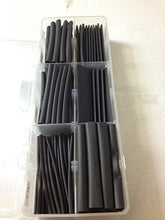 Load image into Gallery viewer, NTE 158 Piece Thin Wall Heat Shrink Tubing Kit, Black, Assorted Dia, 2-1/2&quot; Length (HS-ASST-2)
