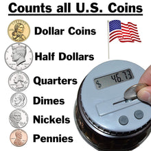 Load image into Gallery viewer, Digital Coin Counting Money Jar Bank - Accepts all US Coins from Pennies to Dollars
