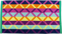 Load image into Gallery viewer, Friends &amp; Home Diamond Trellis Velour Beach Towel (100% Cotton, 34" x 63", GSM 400)
