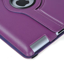 Load image into Gallery viewer, Purple 360 Degree Rotating Leather Stand Cover for Apple iPad 2 and iPad 3
