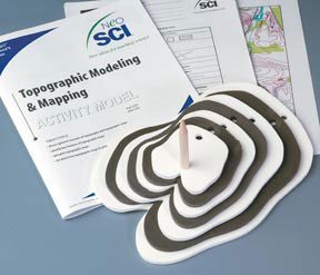 Learn the basics of mapping by developing contour models! | Your class will use the plastic contour plates provided to model a variety of landforms. In the process, they'll learn how contours are used to represent elevation and how three-dimensional landmasses can be translated onto a two-dimensional, topographic map. | They'll also gain insight on the earth's features and an appreciation of the processes involved in their development. Additionally, your students will learn about map reading, ma