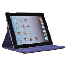 Load image into Gallery viewer, Purple 360 Degree Rotating Leather Stand Cover for Apple iPad 2 and iPad 3
