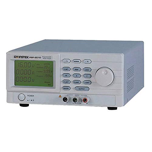 Switching power supply unit provides a constant source of DC voltage and current for powering and testing electronic devices | LCD shows voltage and current reading simultaneously and is readable in low light | Voltage, current, and power limits provide greater control over output | %+ and %- modes modify the output by a preset percentage | RS-232C interface connects to a computer for remote control with SCPI commands