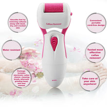 Load image into Gallery viewer, Portable Electric Callus Remover - Dead, Cracked, Dry Skin Shaver - Battery Operated - Water Resistant - Includes 2 rollers (coarse and extra-coarse)
