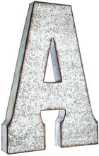 Load image into Gallery viewer, 20" Metal Letter Wall Décor, Silver with Rusted Edges, Galvanized Wall Mountable Decoration for Country, Mid-Century, or Farmhouse Theme
