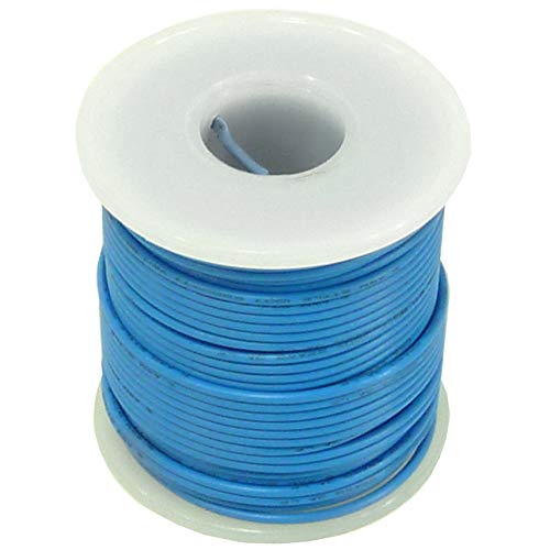 22 Gauge Stranded Wire | Blue Colored Wire - NOTE: SHADE OF BLUE MAY VARY | Tinned copper | 100 feet in length | 300 Vrms