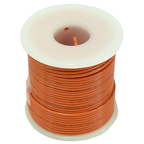 22 Gauge Stranded Wire | Orange Colored Wire - NOTE: SHADE OF ORANGE MAY VARY | Tinned copper | 100 feet in length | 300 Vrms