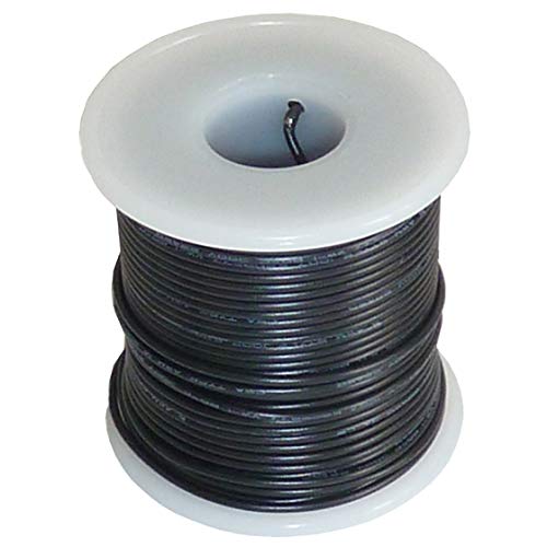 22 Gauge Solid Wire | Black Colored Wire - NOTE: SHADE OF BLACK MAY VARY | Tinned copper | 100 feet in length | 300 Vrms