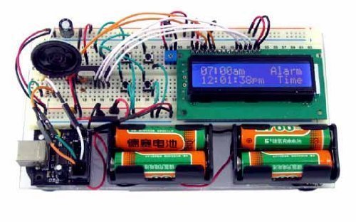 LCD Trainer Kit | A high quality instruction manual with step by step colour photos teaches students how to connect a common LCD to a processor and program it using free software from the internet | The basic kit comes with everything required for students to display messages, detect objects and build a working alarm clock | INTERMEDIATE KIT: Some previous knowledge of electronics. Good soldering techniques for medium dense boards | 