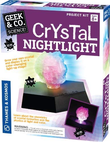 Grow a big beautiful crystal | Assemble a special platform to display it with a color-changing LED circuit inside | Learn about crystal formation and LED technology