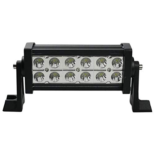 Multiple Voltage: Input 10-30V DC. Must be wired to power supply (not included) | High intensity light bar with 12 extremely bright 3w LEDs. Waterproof rate: IP67. | Color Temperature: 6000K, 3000 Lumens. Extremely bright even in daylight. | Suitable for off road vehicles, ATV's, UTV's, construction vehicles, farm vehicles and trucks | Measures 8.25