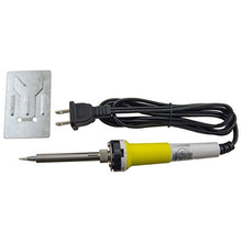 Load image into Gallery viewer, 30 Watt soldering iron with fine tip | Includes metal soldering stand | High visibility white handle with yellow rubber sleeve grip | CE Listed | 
