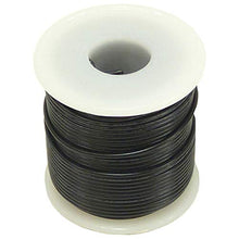 Load image into Gallery viewer, 100-feet of Solid, tinned copper wire | 24 Gauge, Black color wire (Shade of black may vary) | Pvc outer-jacket resists water, oil, chemicals and abrasion | Great for cars, trucks, boats, electrical projects | Handy spool size is convenient for many different projects
