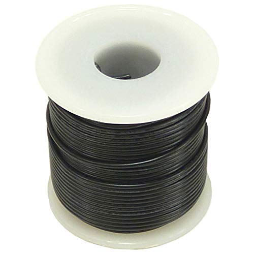 100-feet of Solid, tinned copper wire | 24 Gauge, Black color wire (Shade of black may vary) | Pvc outer-jacket resists water, oil, chemicals and abrasion | Great for cars, trucks, boats, electrical projects | Handy spool size is convenient for many different projects