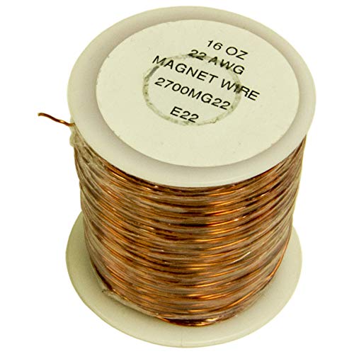 22 Gauge Magnet Wire | Copper wire with enamel insulation | Approximately 500 Feet | Enamel Magnet Wire | 1 Pound Spool